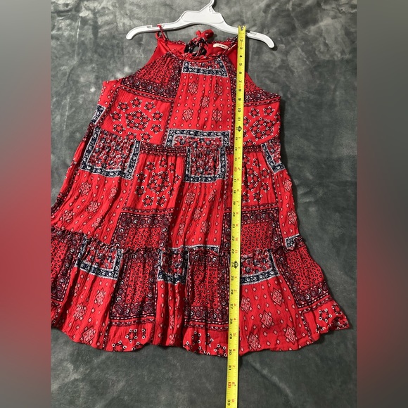 Mi Ami Red Boho Lace Mini Tank Dress Women's Size Small.. - Picture 6 of 7